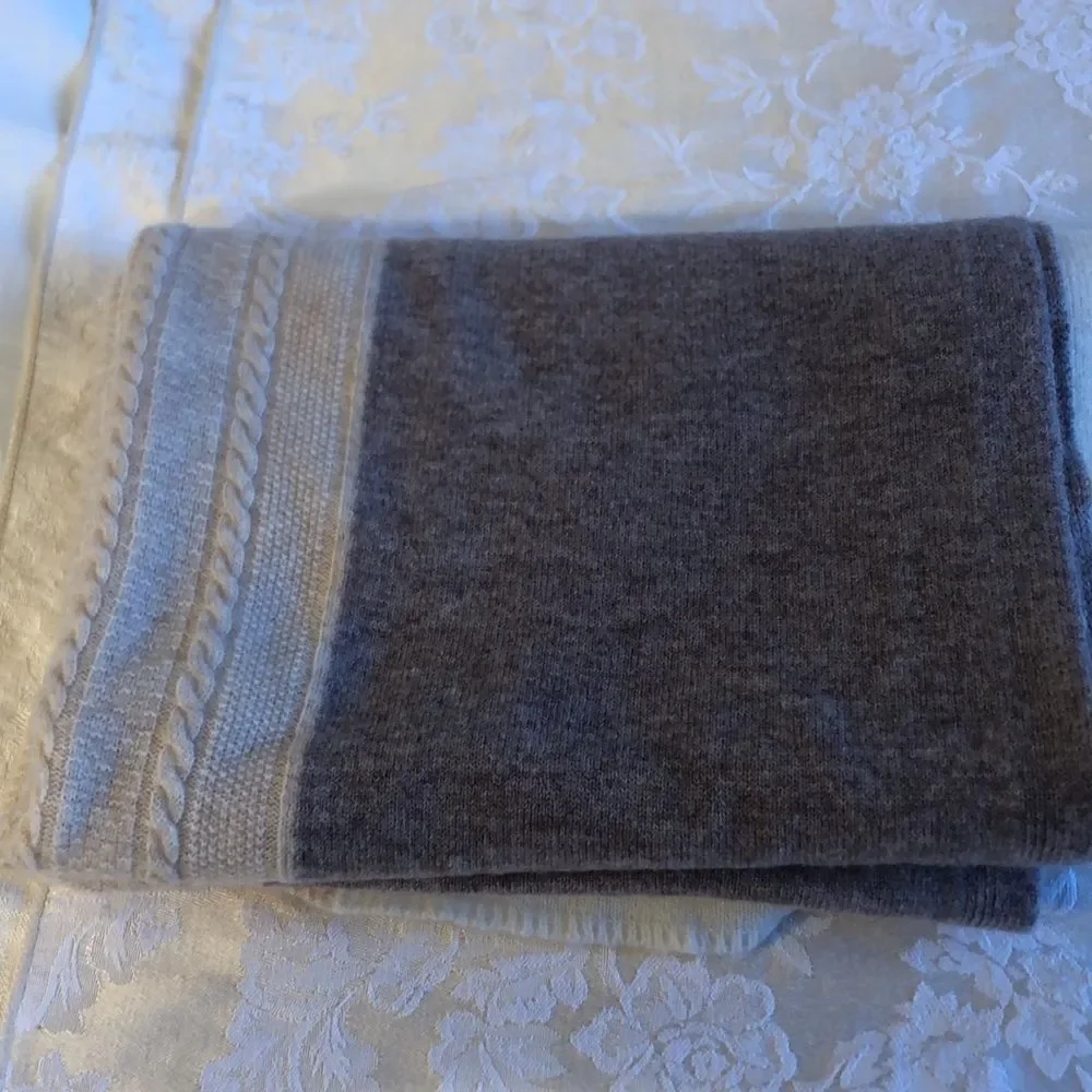 SCARF . Soft 3 colors - light lavender, tan, cream w imperfections 75